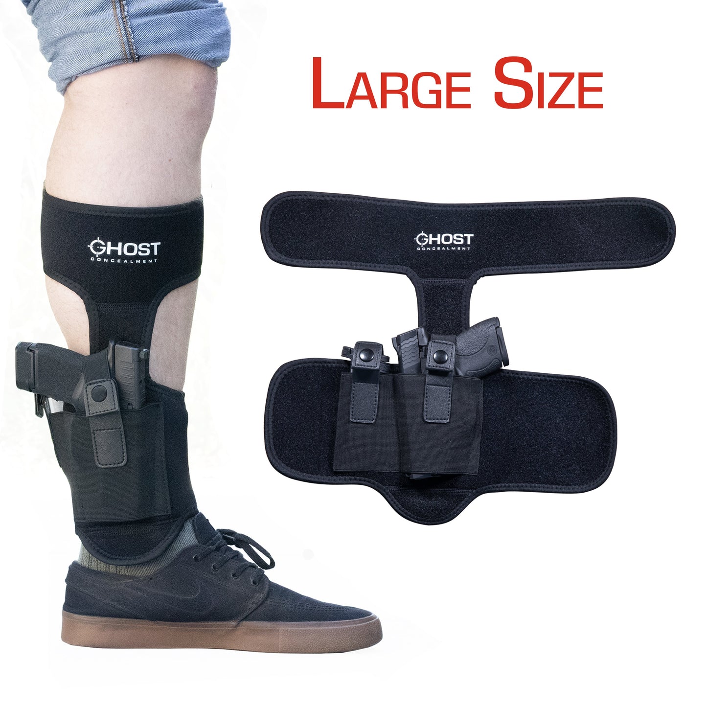ANKLE HOLSTER FOR CONCEALED CARRY PISTOL | UNIVERSAL LEG CARRY GUN HOLSTER WITH MAGAZINE POUCH | MEN AND WOMAN
