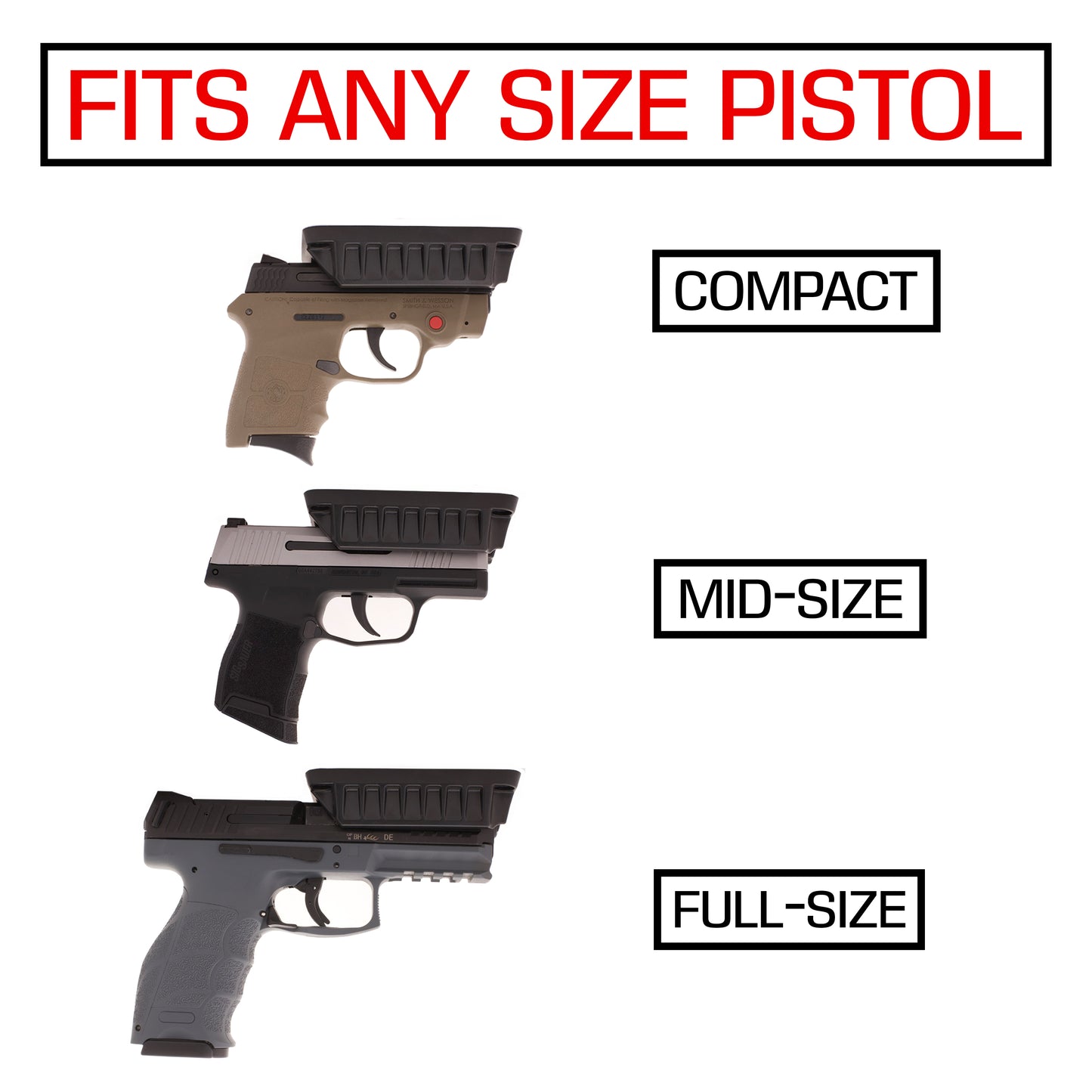 TACTICAL QUICK LOAD GUN MAGNET MOUNT HOLSTER - MAGNETIC CAR GUN MOUNT PISTOL HOLDER - GUN RACK WALL MOUNT, BEDSIDE HOLSTER, QUICK LOAD & FAST DRAW GUN MOUNT FOR SELF DEFENSE