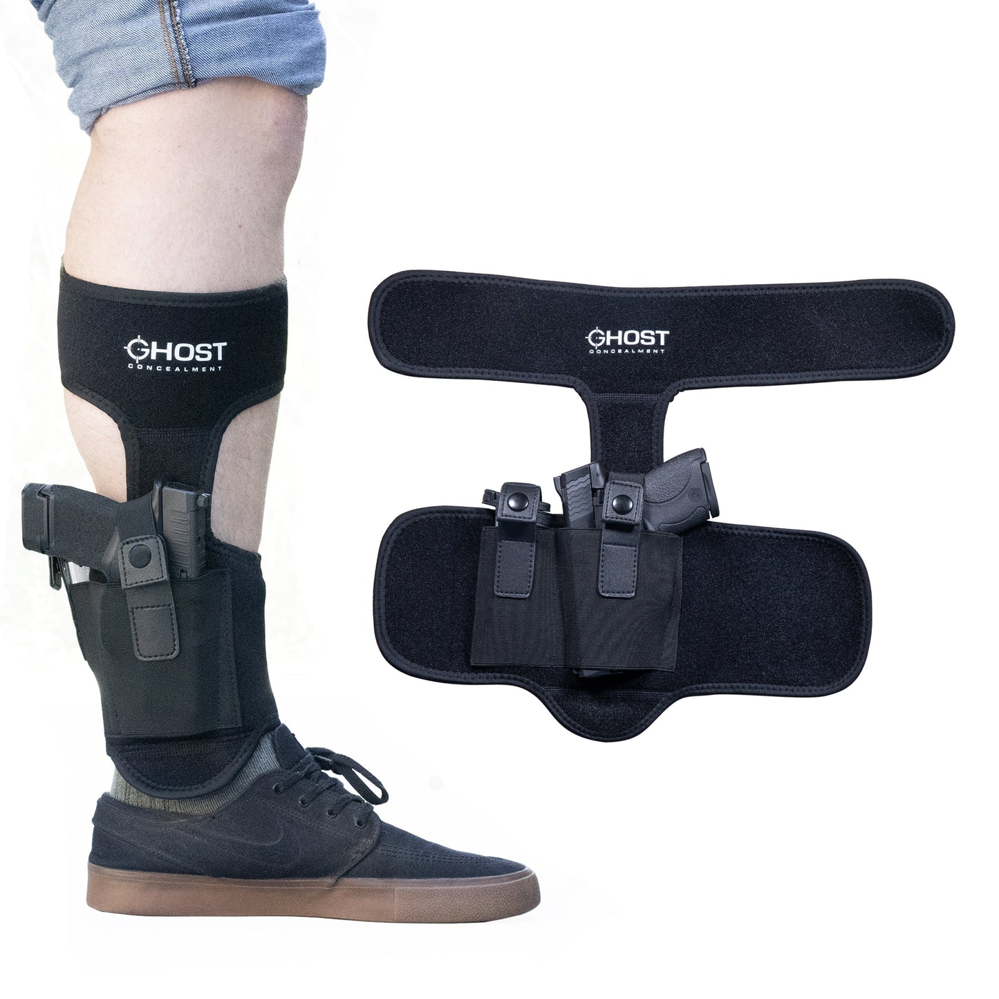 ANKLE HOLSTER FOR CONCEALED CARRY PISTOL | UNIVERSAL LEG CARRY GUN HOLSTER WITH MAGAZINE POUCH | MEN AND WOMAN