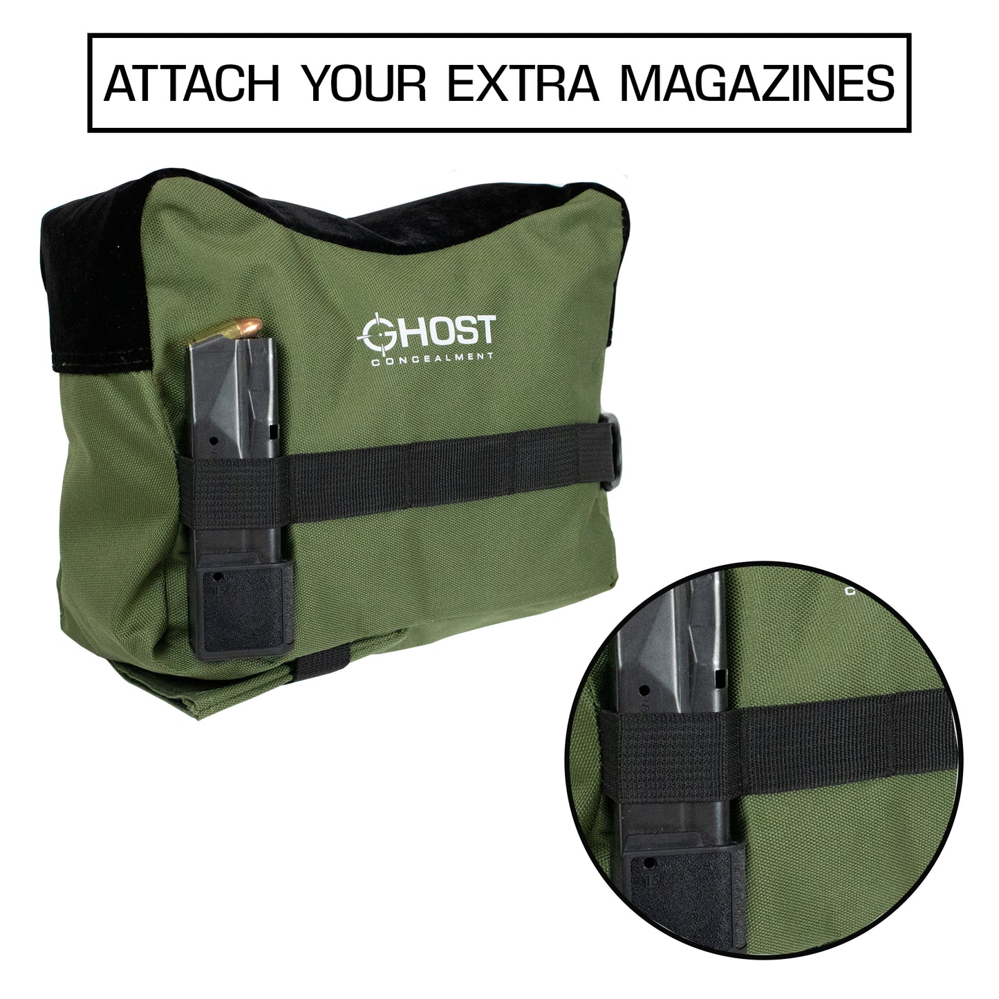 SHOOTING REST BAGS FRONT & REAR RIFLE SUPPORT BAGS - SAND BAG STAND HOLDERS FOR RIFLES, SHOOTING, RANGE AND HUNTING - PISTOL SHOOTING BAG - UNFILLED